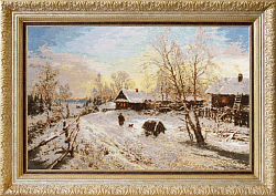 Вышивка ЛП-062 Зимний вечер в деревне Вышивка ЛП-062 Зимний вечер в деревне